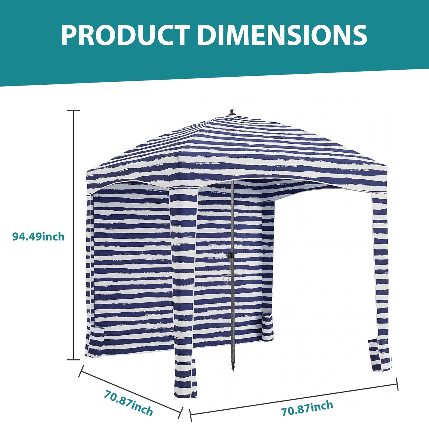 Portable Beach Sunshade Tent with Detachable Side Walls - 6ft