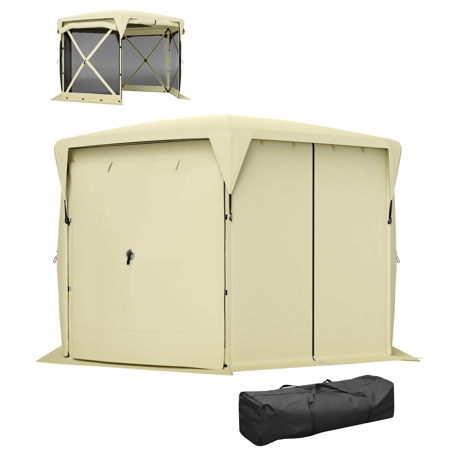 Pop Up Gazebo Screen Tent with Removable Roof - Beige