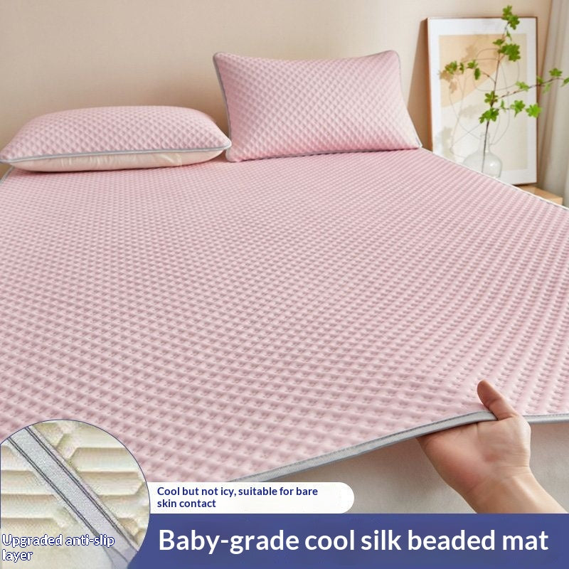 Breathable Summer Cooling Mattress Pad - Ice Silk Bed Mat for Hot Weather