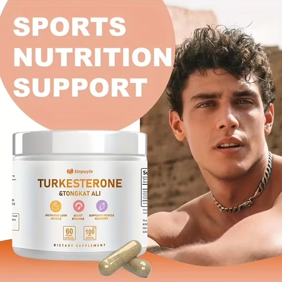 Turkesterone & Tongkat Ali Supplement - 60 Vegan Capsules for Muscle Growth