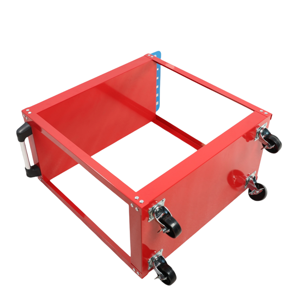 Heavy Duty Steel Utility Cart on Wheels - 400LBS Capacity Industrial Service Cart for Garage Warehouse Workshop - Bright Red