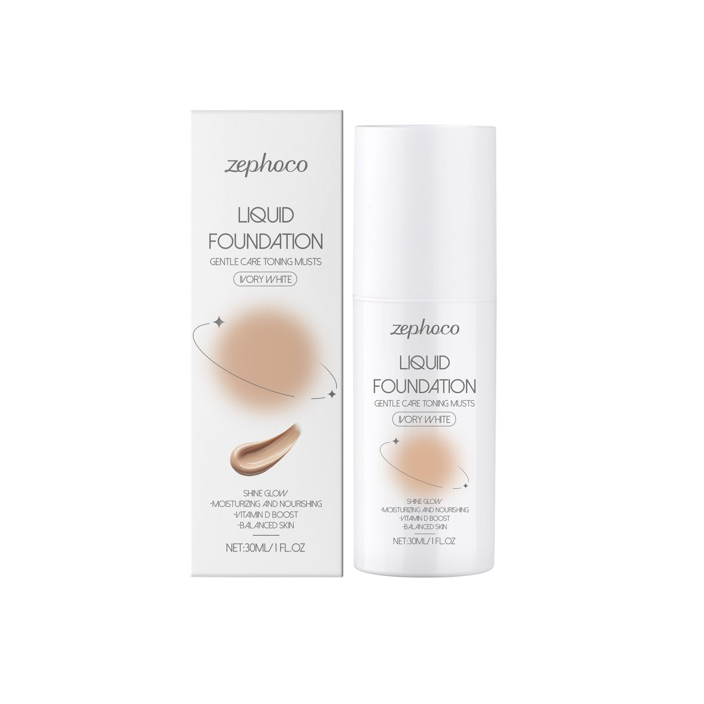 Moisturizing Liquid Foundation with Hyaluronic Acid - Light & Ivory Shades