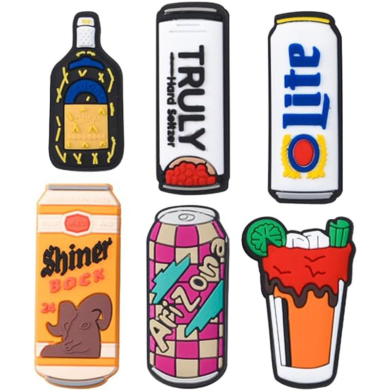 25 PVC Food & Drink Bottle Shoe Charms Set - Random Designs