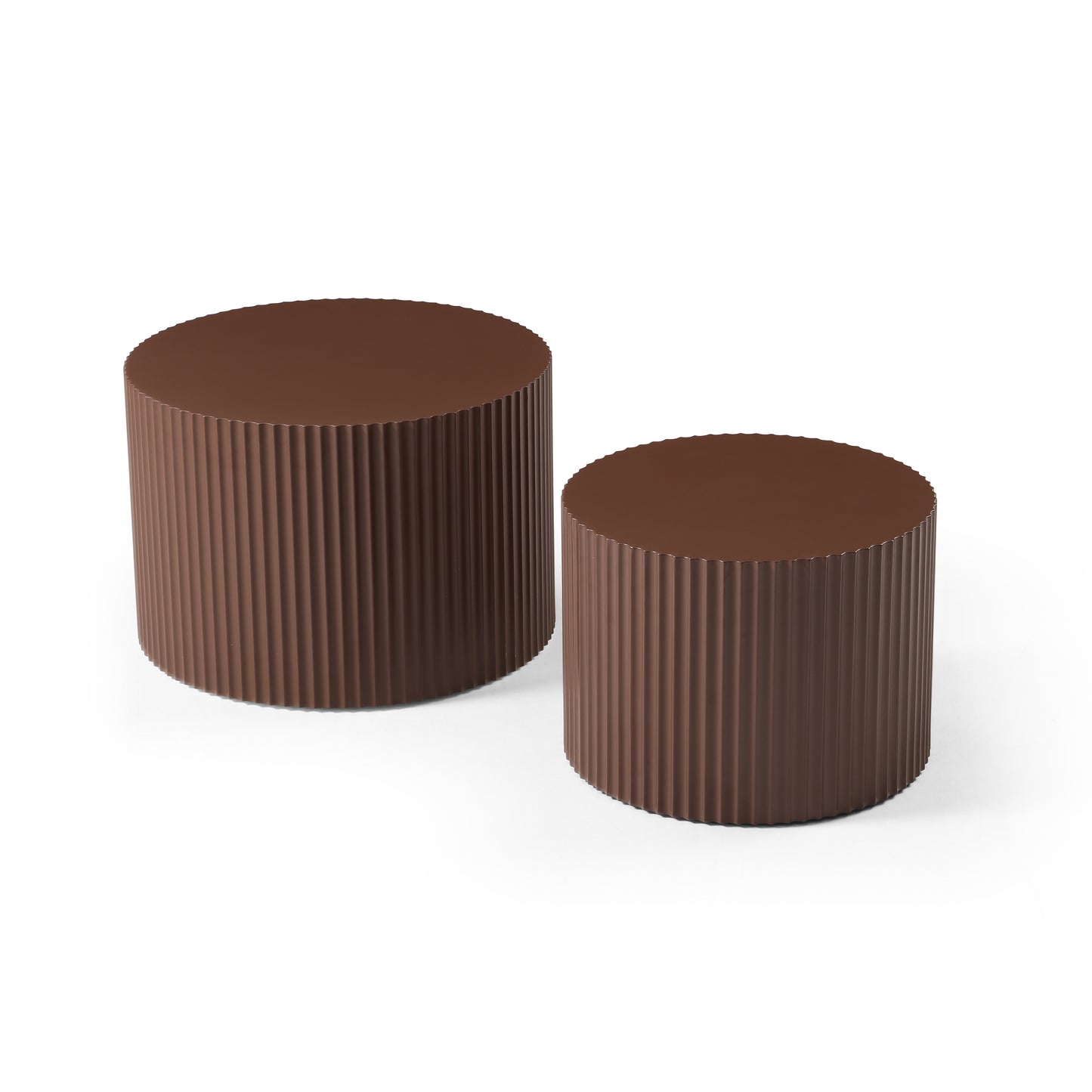 Nesting Table Set of 2 - MDF Coffee Tables for Living Room - Dark Brown