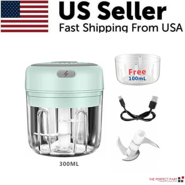 300ML Electric Garlic Press Chopper - Multi-Functional Food Mincer