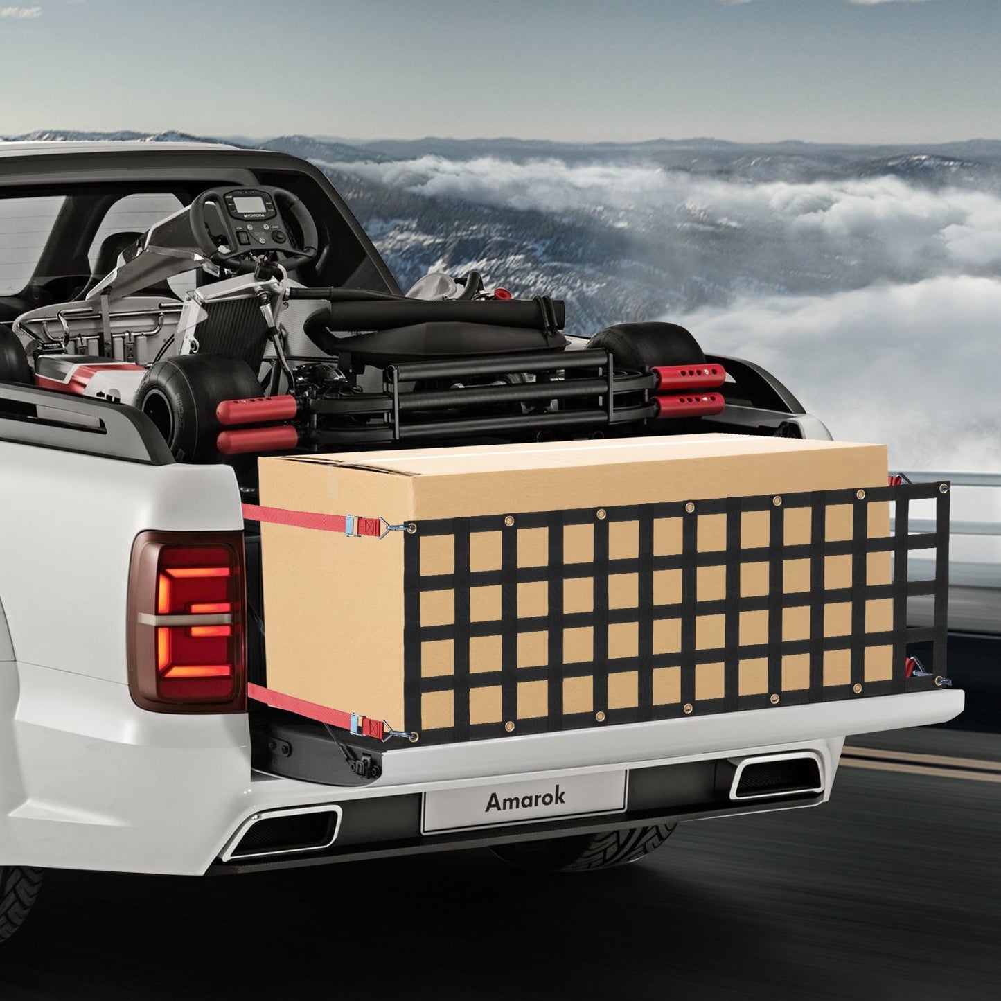 Adjustable Pickup Truck Tailgate Net 54x18 Inches Cargo Organizer