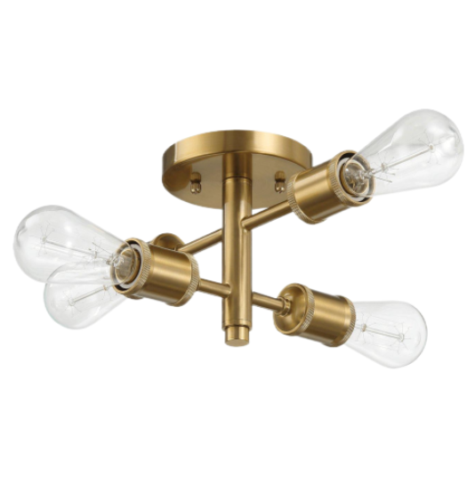 Semi Flush Mount Ceiling Light Fixture - 4 Light Vintage Pendant for Hallway Kitchen Bedroom