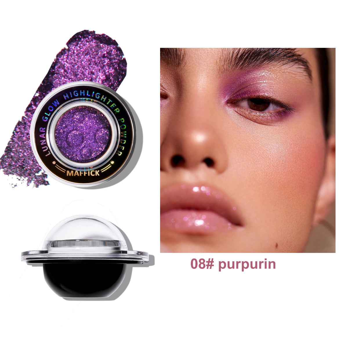 Brightening Body Highlight Powder with Glitter Effect - Full Body Makeup Set