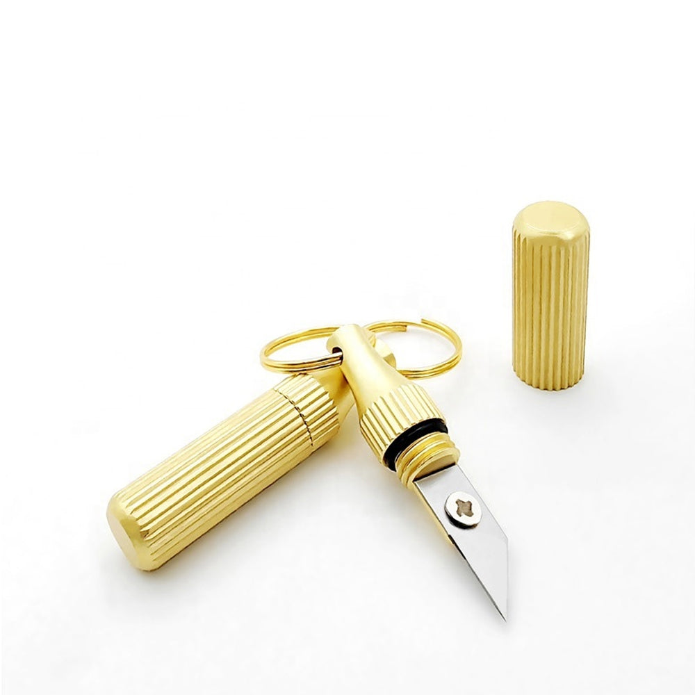2PCS Mini Pocket Knife Set - Leaf-Shaped Stainless Steel with Keychain