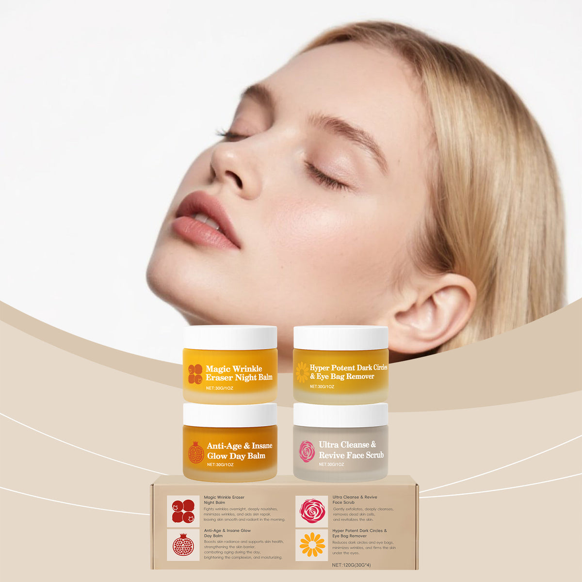 Multi Effect Skin Rejuvenation Day and Night Repair Set - 4 x 30g