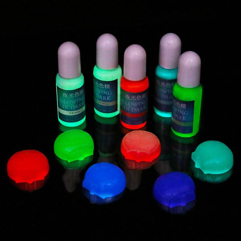 Luminous Resin Pigment for UV & Dark Glow Crafts - 20 Colors, 10ml