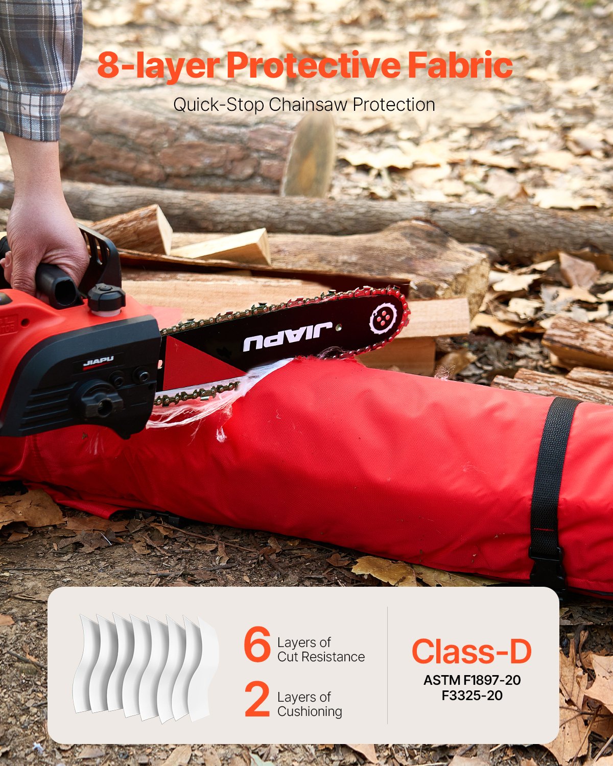 Chainsaw Chaps 39.7in Apron Style Safety Leg Protectors Class D Red
