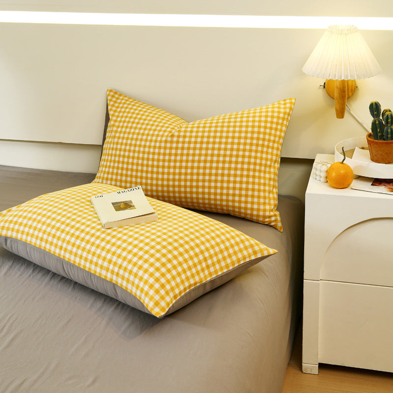 Washed Cotton Pillowcase Set - Double Piece Japanese Style Home Textiles