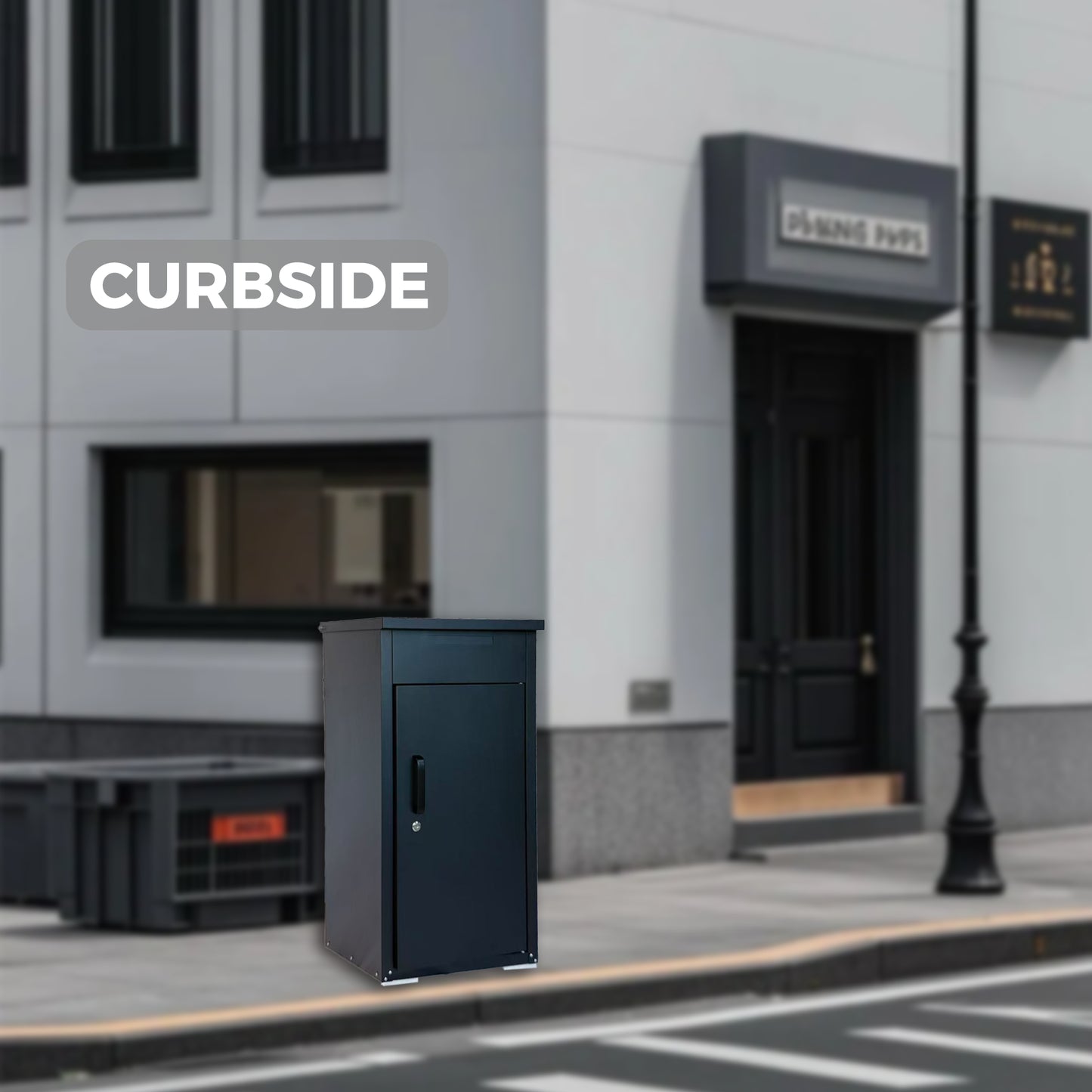 Lockable Steel Package Delivery Box with Mail Compartment - Large Outdoor Porch Mailbox