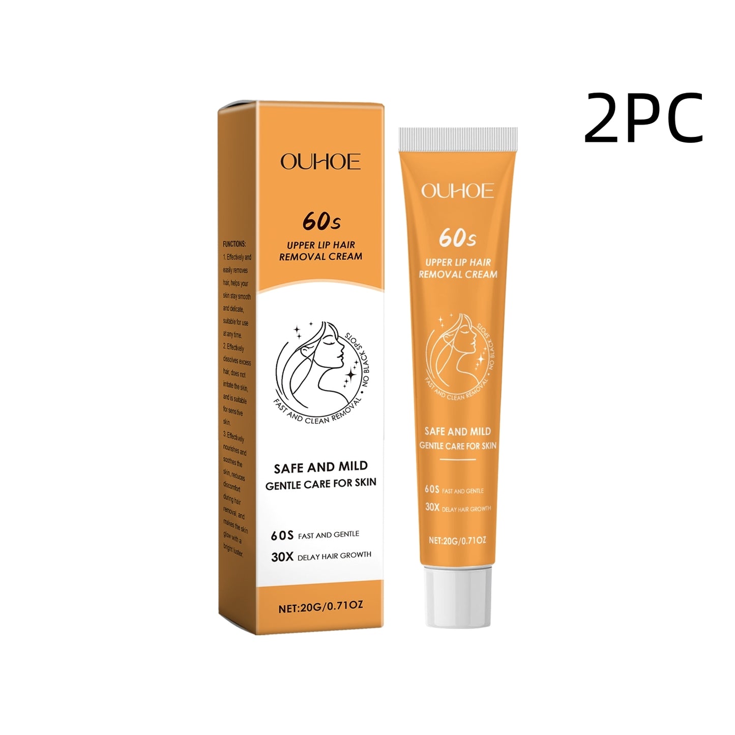 Hair Removal Cream 20g - Gentle Skin Care for Body Hair Removal