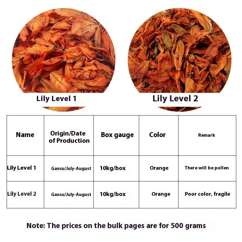 Bulk Dried Lily Flowers for Tea & Infusions - Natural Herbal Herbs