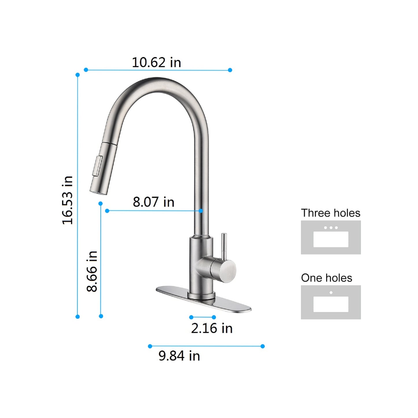 Touch Kitchen Faucet with Pull Down Sprayer - Brushed Nickel