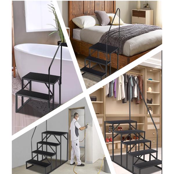 Heavy-Duty Pool & RV Ladder with Handrail, 660lb Capacity, Anti-Slip Steps