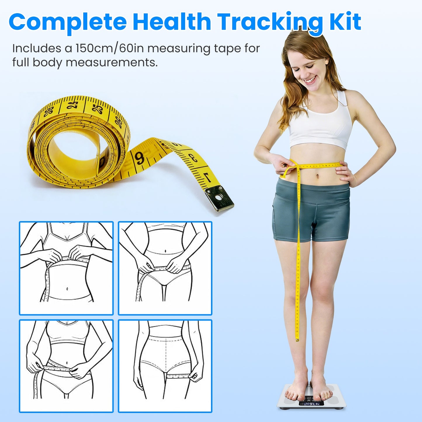 Digital Body Weight Scale with BMI & Body Composition App Connectivity White