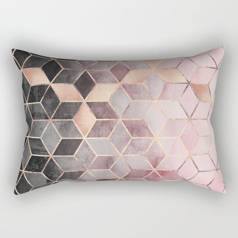 Geometric Sofa Pillow Cover - Modern Decorative Cushion Case 30x50cm