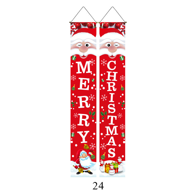 Christmas Lattice Curtain Hanging Flag for Festive Decor - Multiple Styles