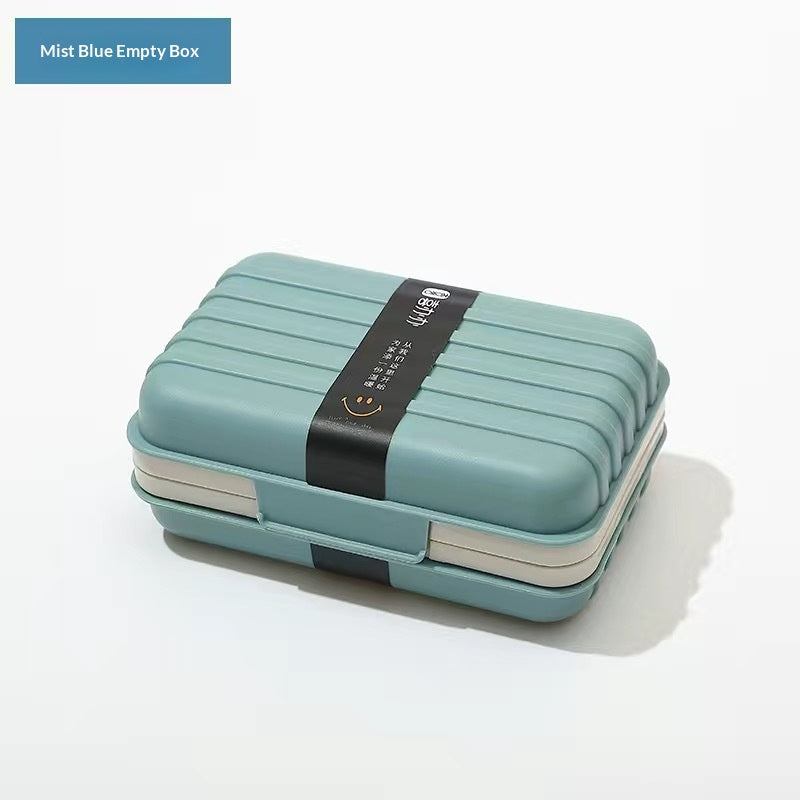 Portable Sewing Kit with Magnetic Case and 11-Color Threads - Blue/White/Orange