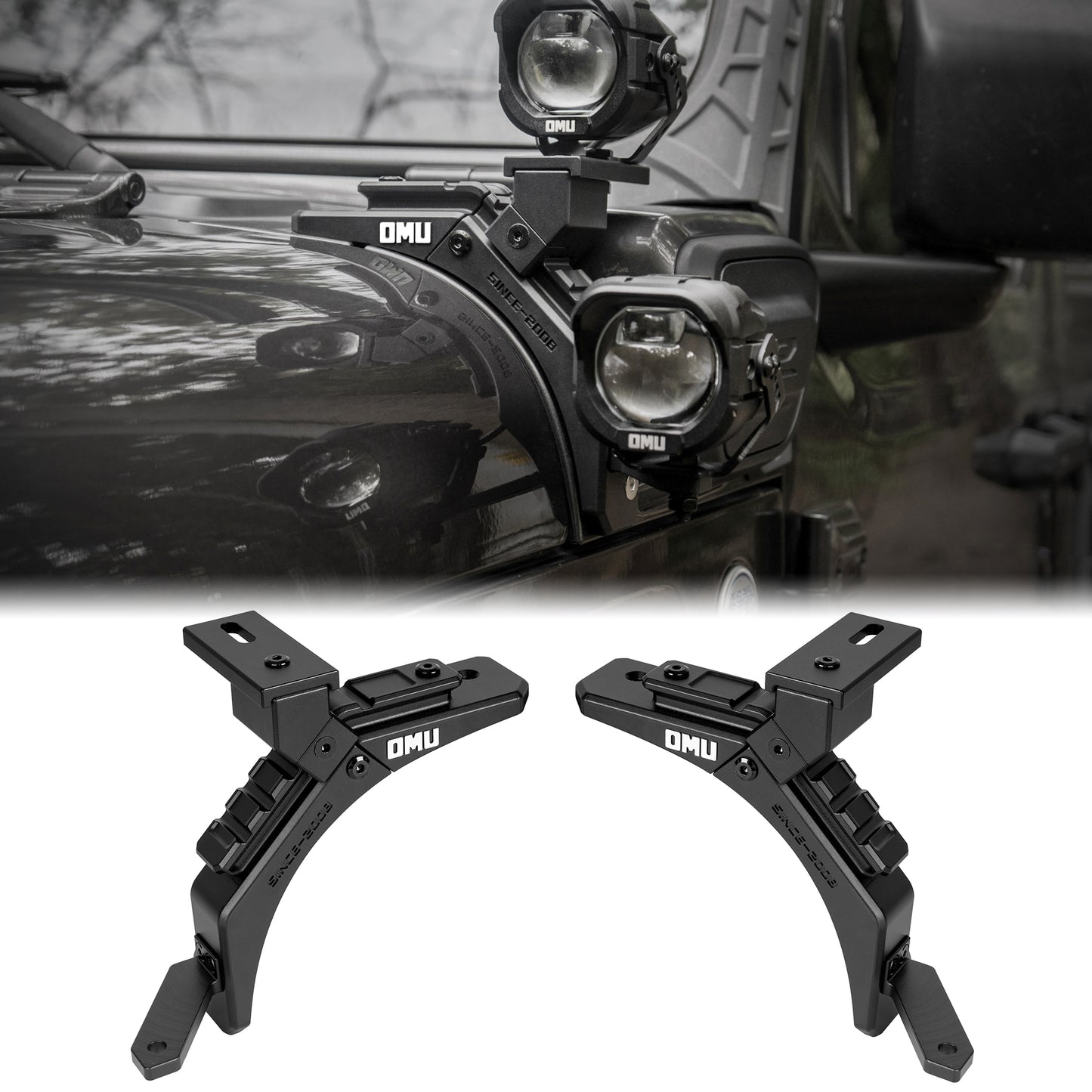 A-Pillar Light System Mount for Jeep Wrangler 4XE - Black