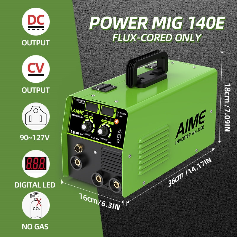 140A MIG Welder 3-in-1 TIG Lift Flux-Core Manual Welding Machine LED Display