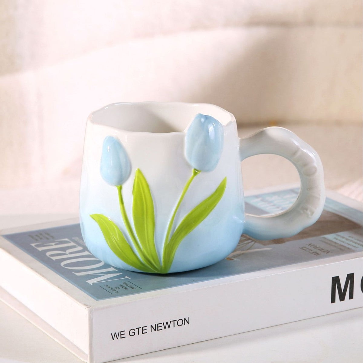 Ceramic Water Cup Set - 400ml Eco-Friendly Drinkware with Cartoon Pattern