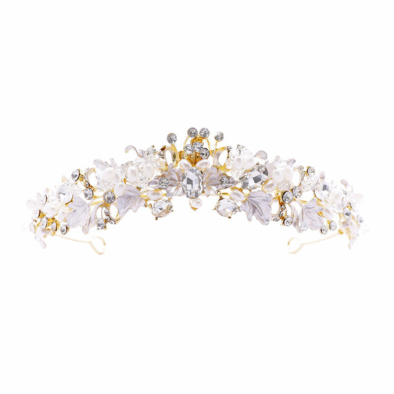 Pearl Crown Headdress – Women's Wedding Hair Accessory