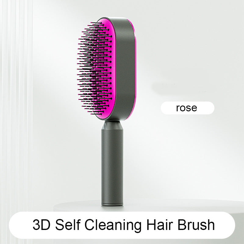 Self-Cleaning Hair Brush with 3D Air Cushion for Scalp Massage & Detangling