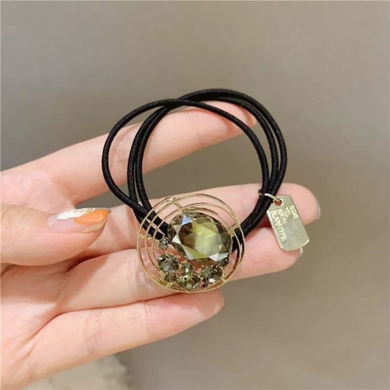 Geometric Rhinestone Hair Rope with Multiple Colors