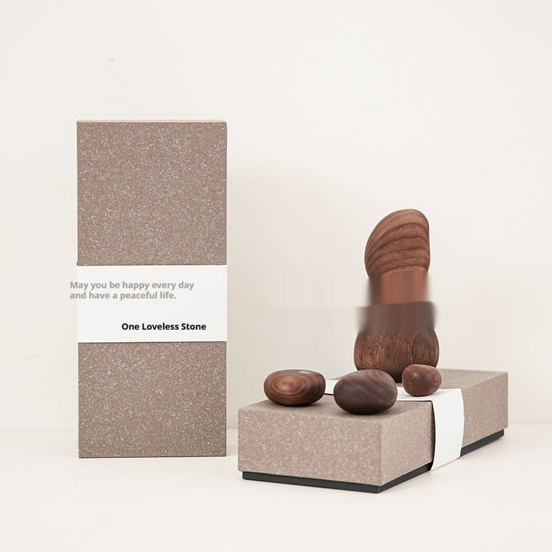 Creative Wooden Balance Rock Decor Set - Housewarming Gift for Home & Garden