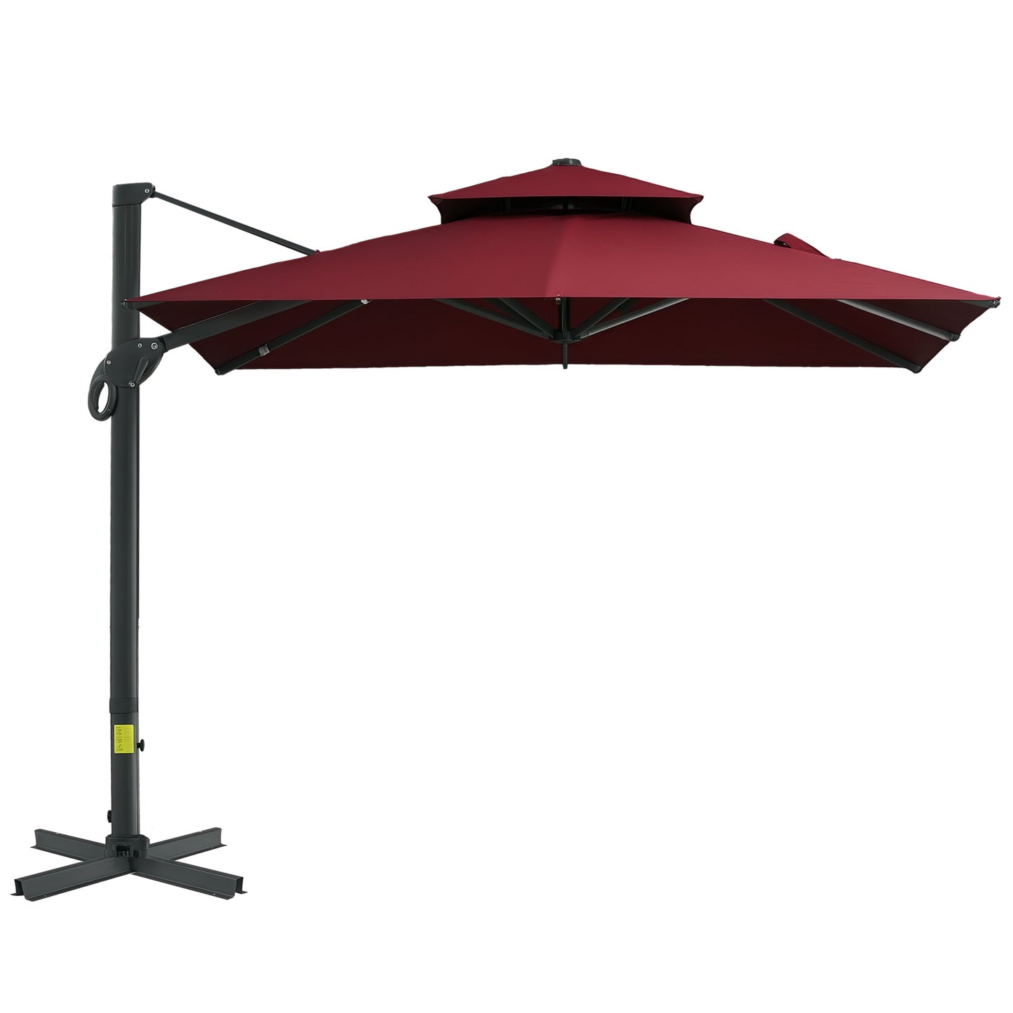 10ft Offset Patio Umbrella with 360-Degree Rotation - Red
