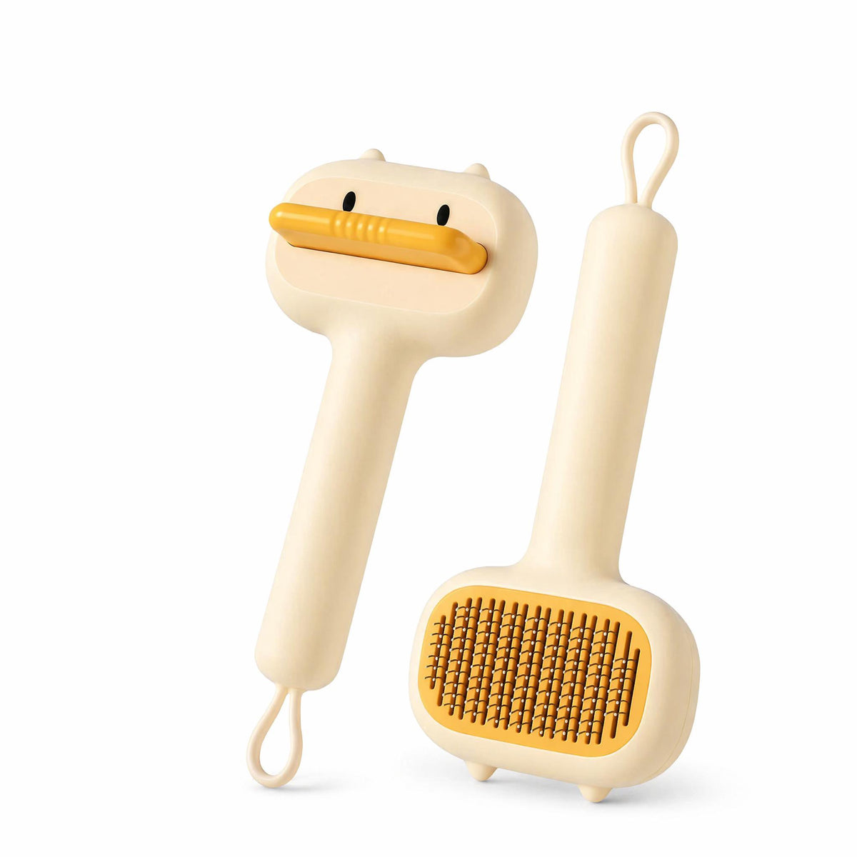 Self-Cleaning Pet Grooming Brush for Cats and Dogs - Deshedding Comb with Non-Slip Handle