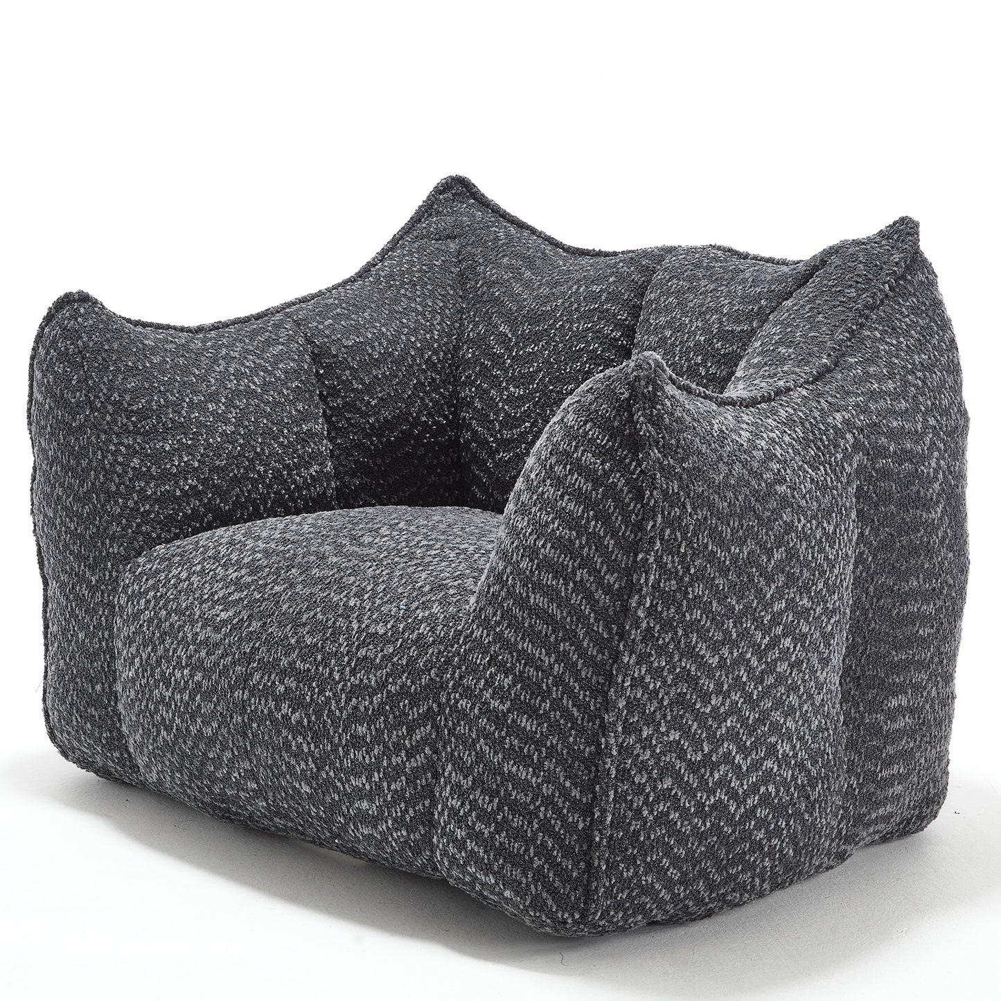 Comfortable Chenille Bean Bag Chair - Black Lazy Sofa