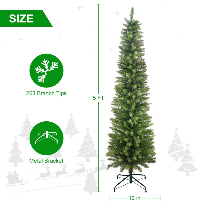 7ft PVC Christmas Tree - Green Pencil Design