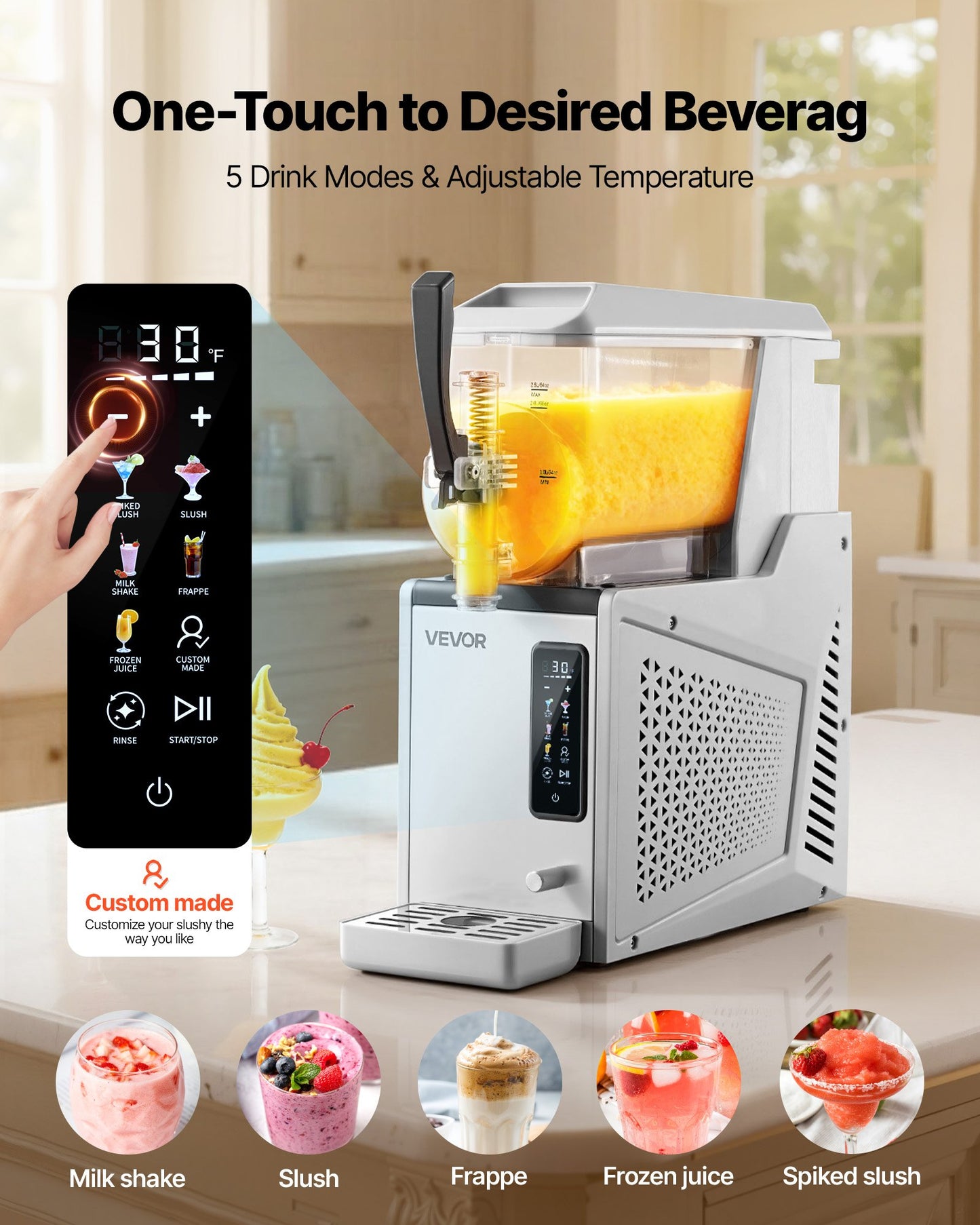 3L Slushie Machine for Frozen Drinks - No Ice Needed, Self-Cleaning