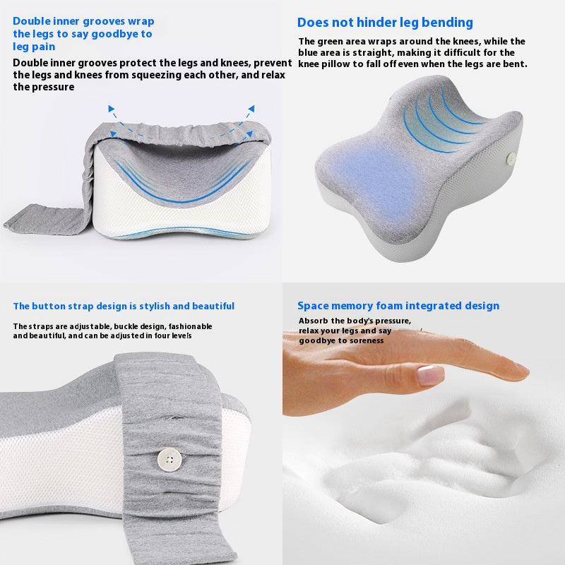 Adjustable Knee Pillow for Side Sleepers Memory Foam Leg Support Bed Pillow
