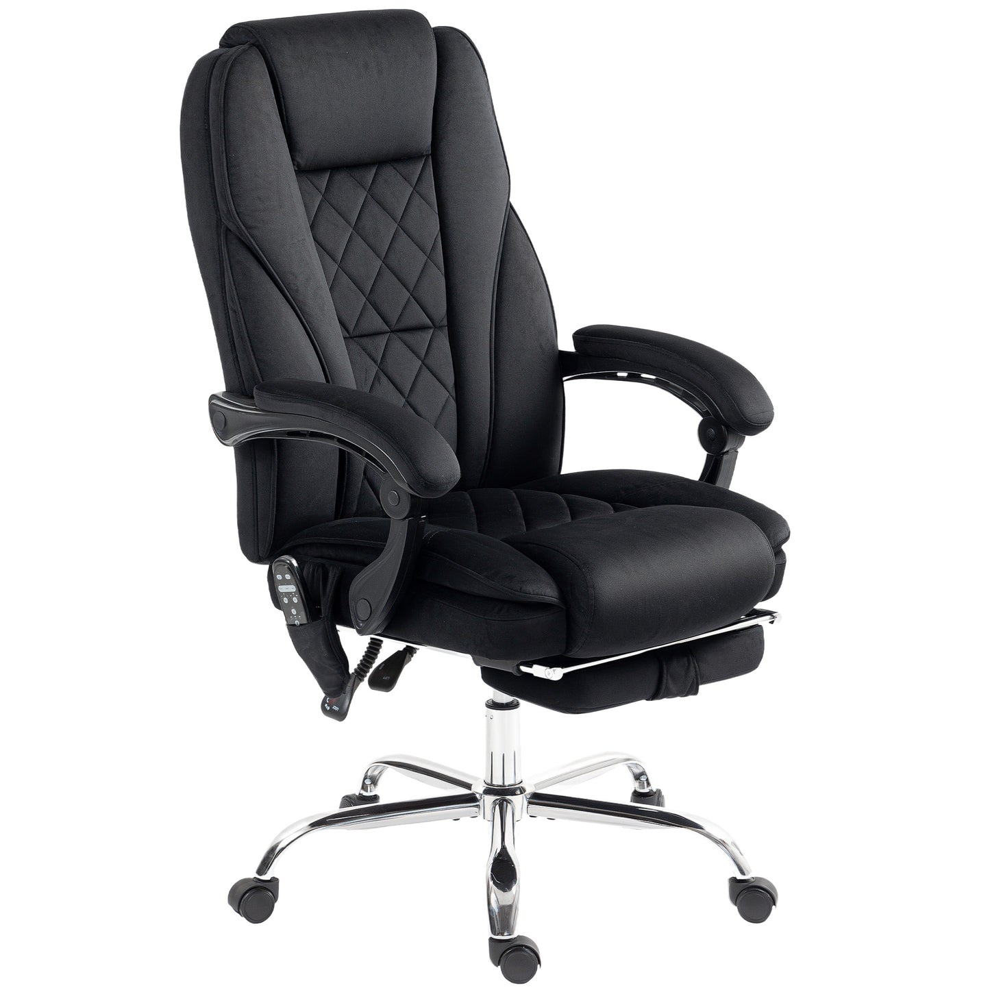 Heated Reclining Massage Office Chair with Adjustable Height - Black