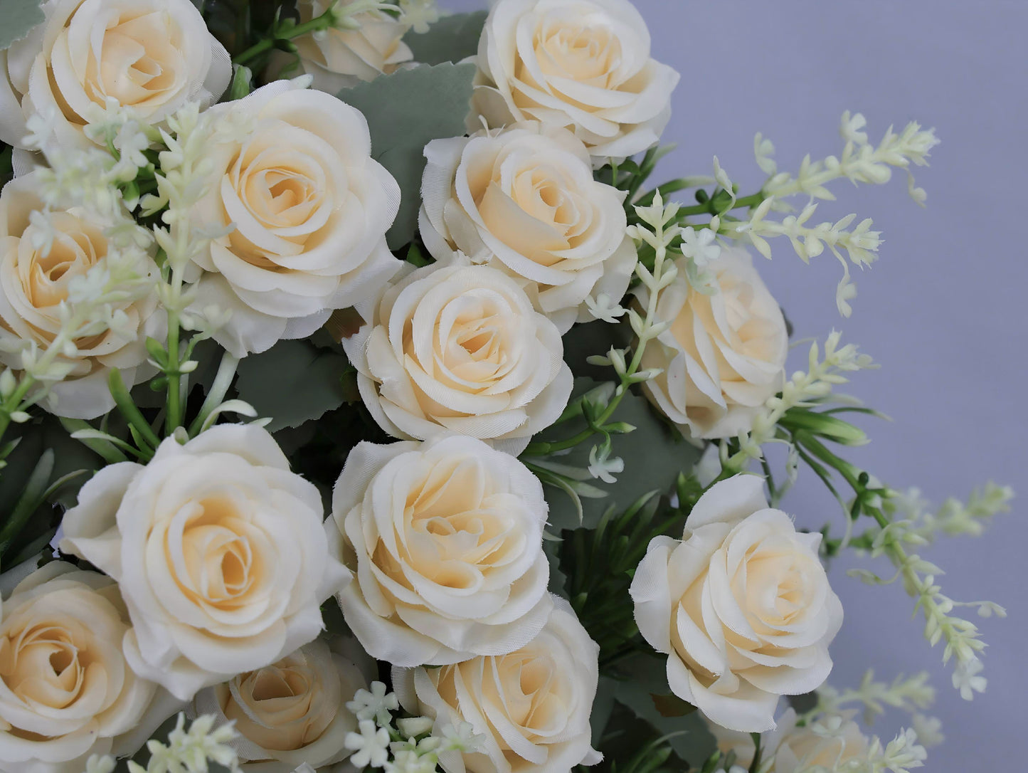 24-Inch Artificial Rose Plant - UV Resistant Faux Flowers in Pots