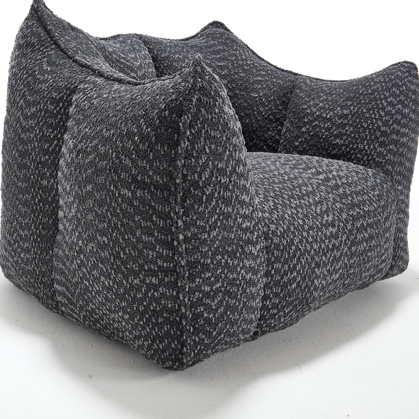 Comfortable Chenille Bean Bag Chair - Black Lazy Sofa