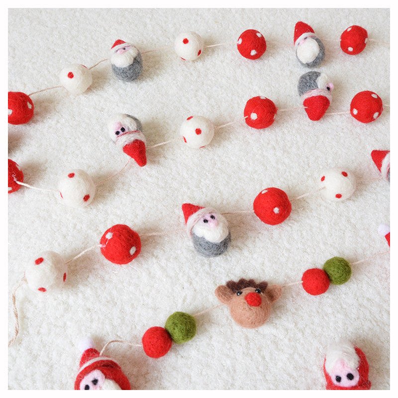 Felt Christmas Tree Hanging String Set - Sheep Felt Holiday Decorations