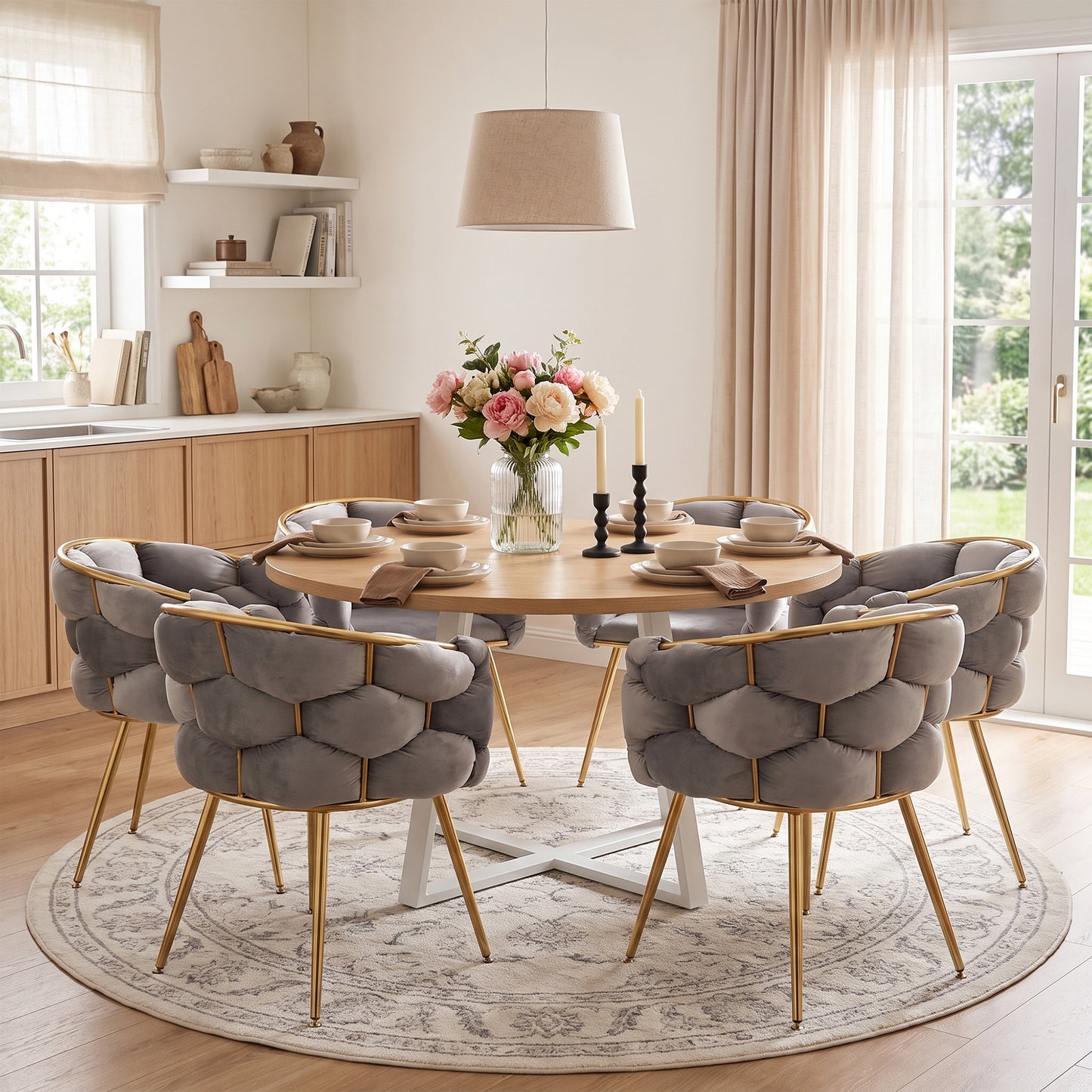 Velvet Accent Chair - Modern Gray Sofa Chair for Bedroom