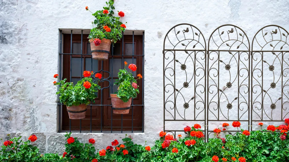 Metal Garden Trellis for Climbing Plants - 86.7" x 19.7" - Brown - 4 Pack