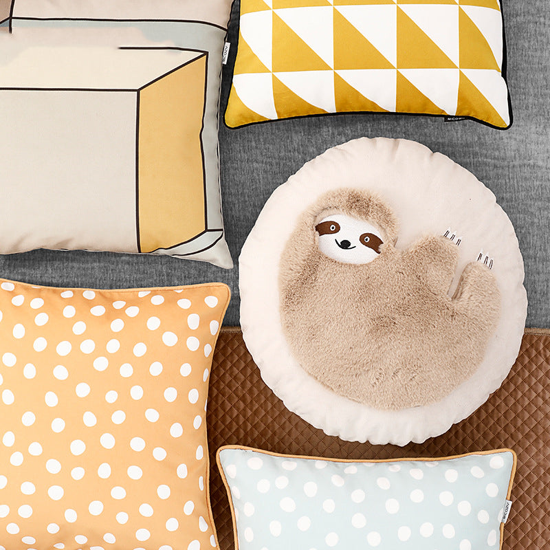 Children's Plush Sloth Sheep Pillowcase - Cartoon Kids Cushion Cover