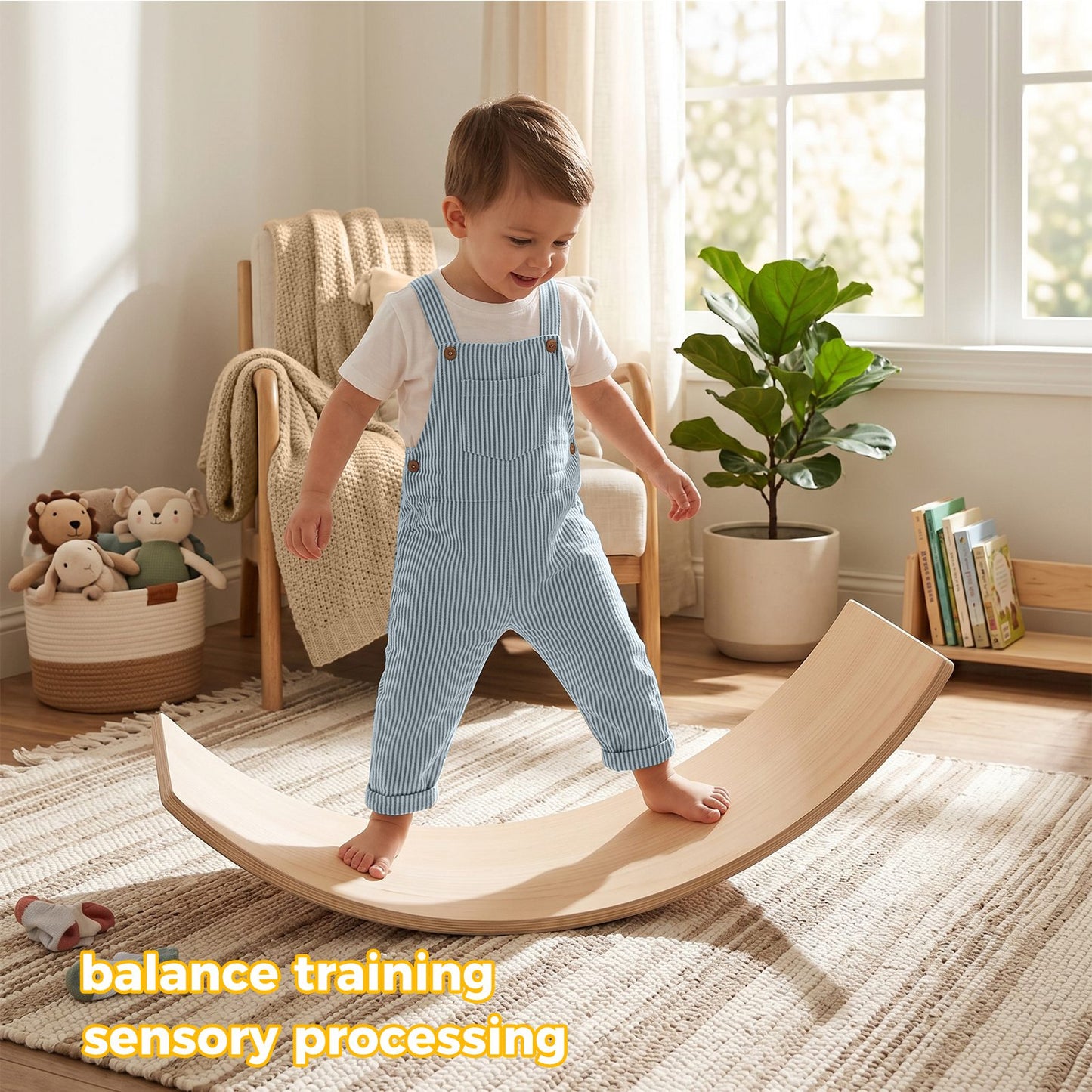 32 Inch Rocker Board Sensory Training Kids Balance Seesaw 300 Lbs