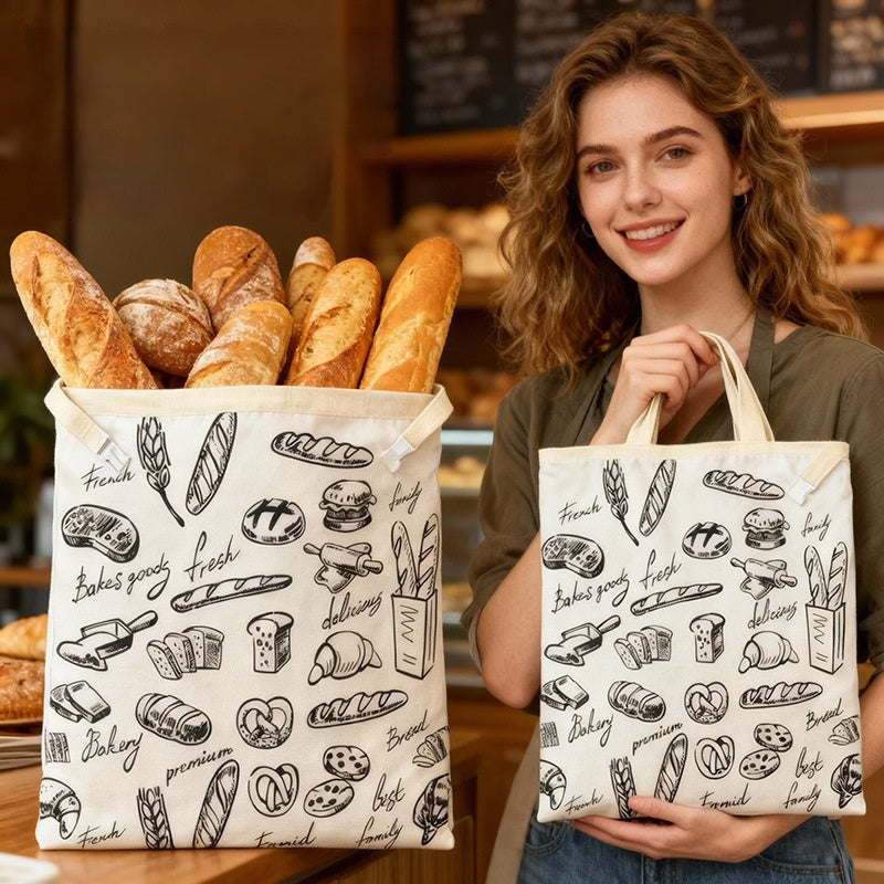 Beeswax Food Wrap Bag - Eco-Friendly Bread Storage 43x33cm