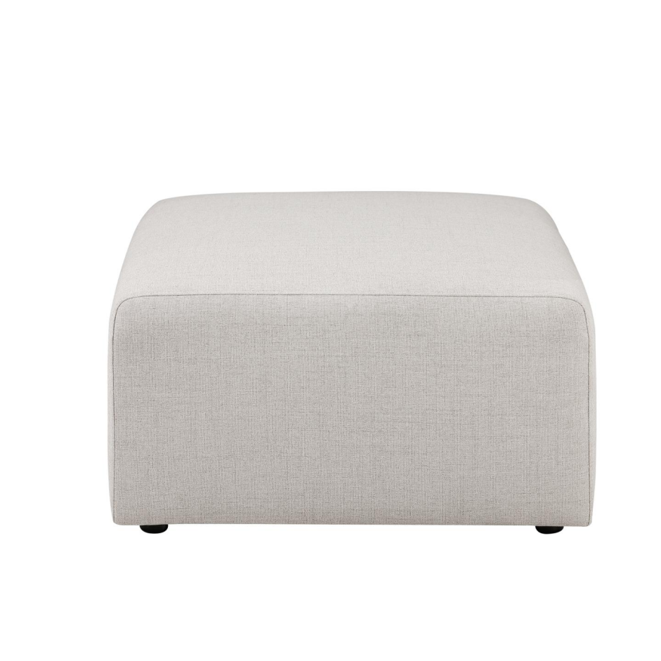 Beige Ottoman Storage Box - Chenille Upholstery