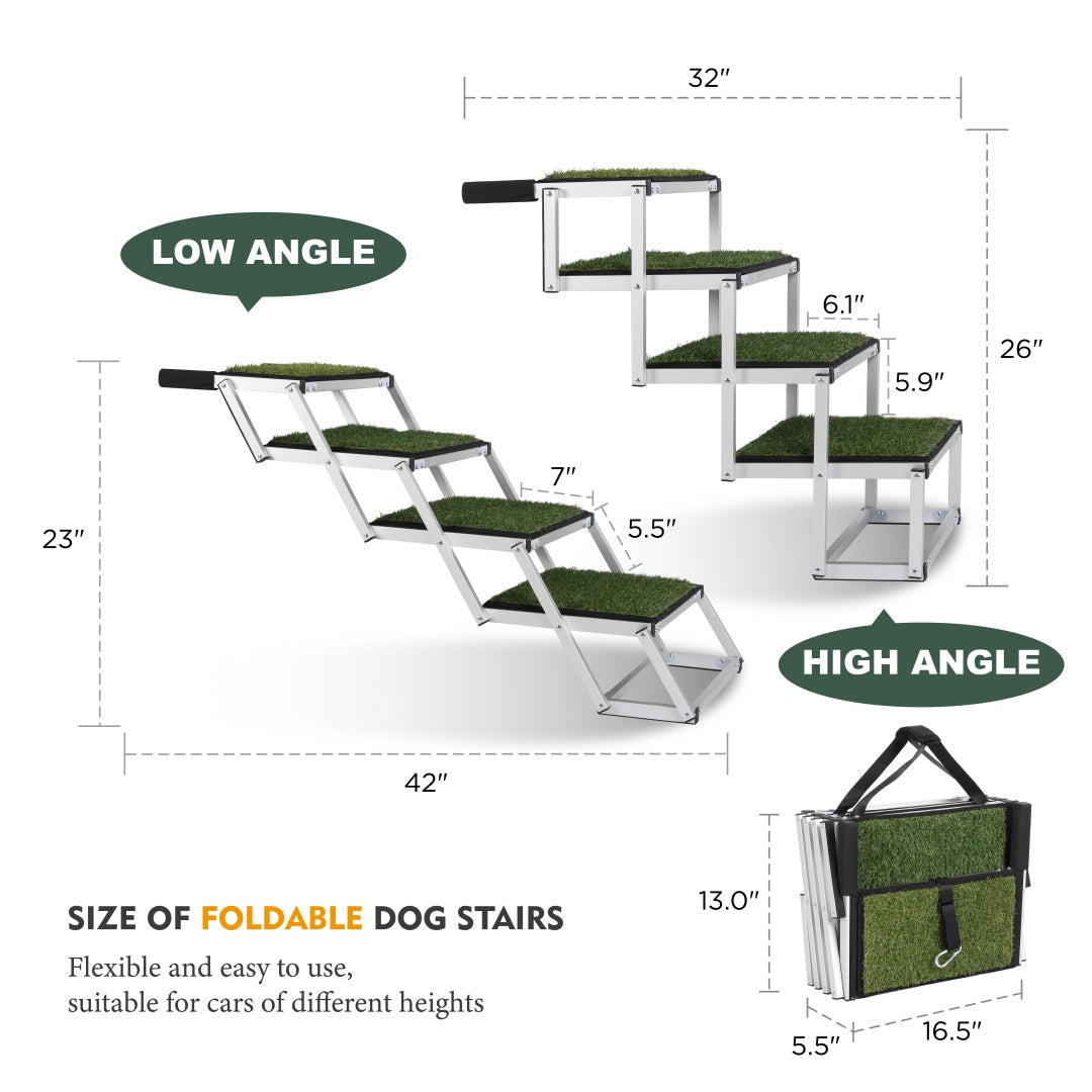 Foldable Dog Ramp for Cars SUVs Trucks Large Dogs Non-Slip Support Lightweight